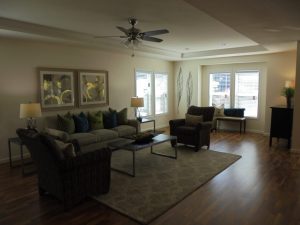 open living space in manufactured home